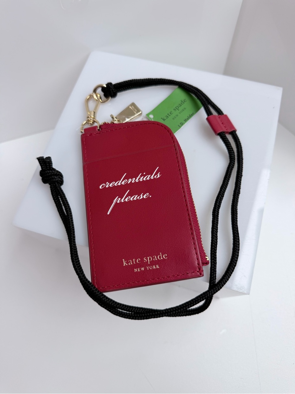 Kate Spade New York Credentials Please ID Holder NWT Card Case Lanyard